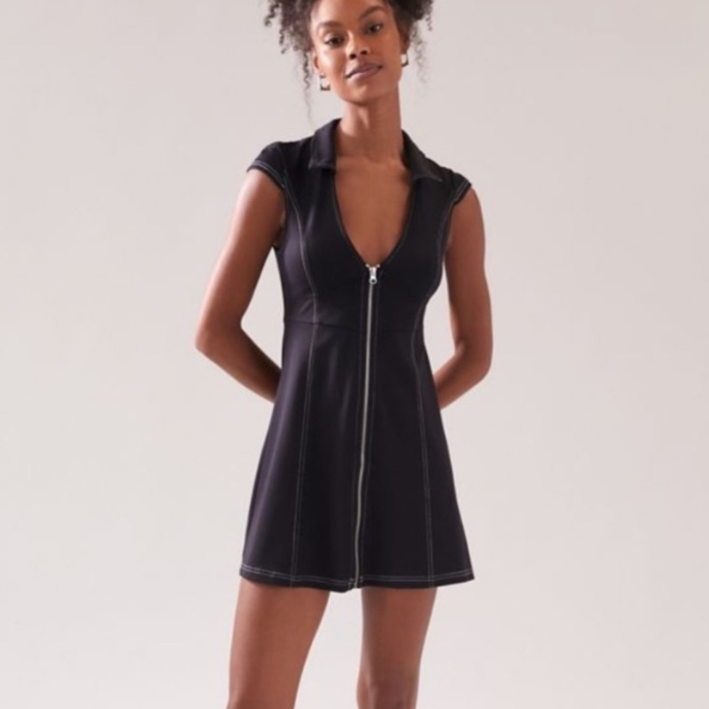 Urban Outfitters Amal Zip-Front Mini Dress sz M